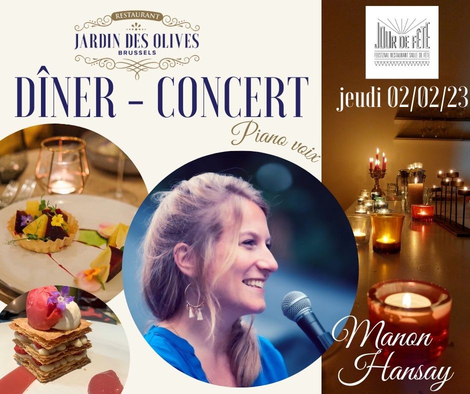 Diner au Jardin des Olives et concert piano voix à Jour de Fête